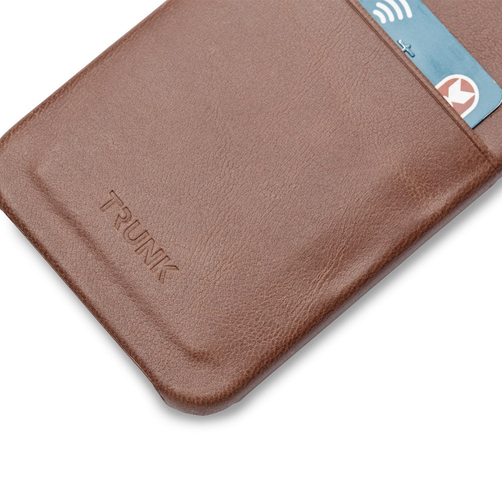 Trunk iPhone 13 Mini Genuine Leather Case with Card Pocket - Brown