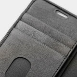 Trunk iPhone 13 Genuine Leather Flip Case with Removable Back Case - Black