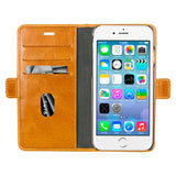 iPhone 8 Plus / 7 Plus / 6 Plus dbramante1928 Lynge 2-in-1 Genuine Leather Flip Case - Tan