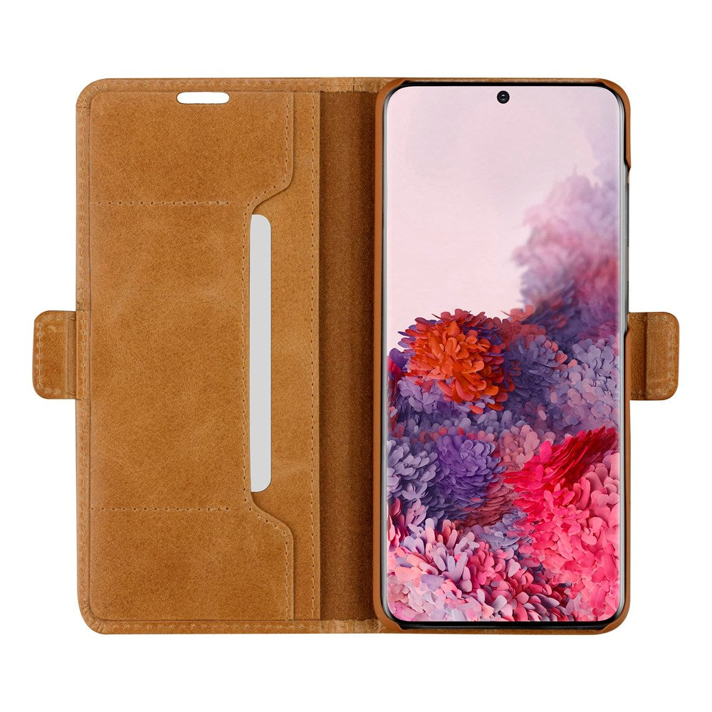 Samsung Galaxy S20 dbramante1928 Copenhagen Slim Genuine Leather Flip Case with Wallet - Tan