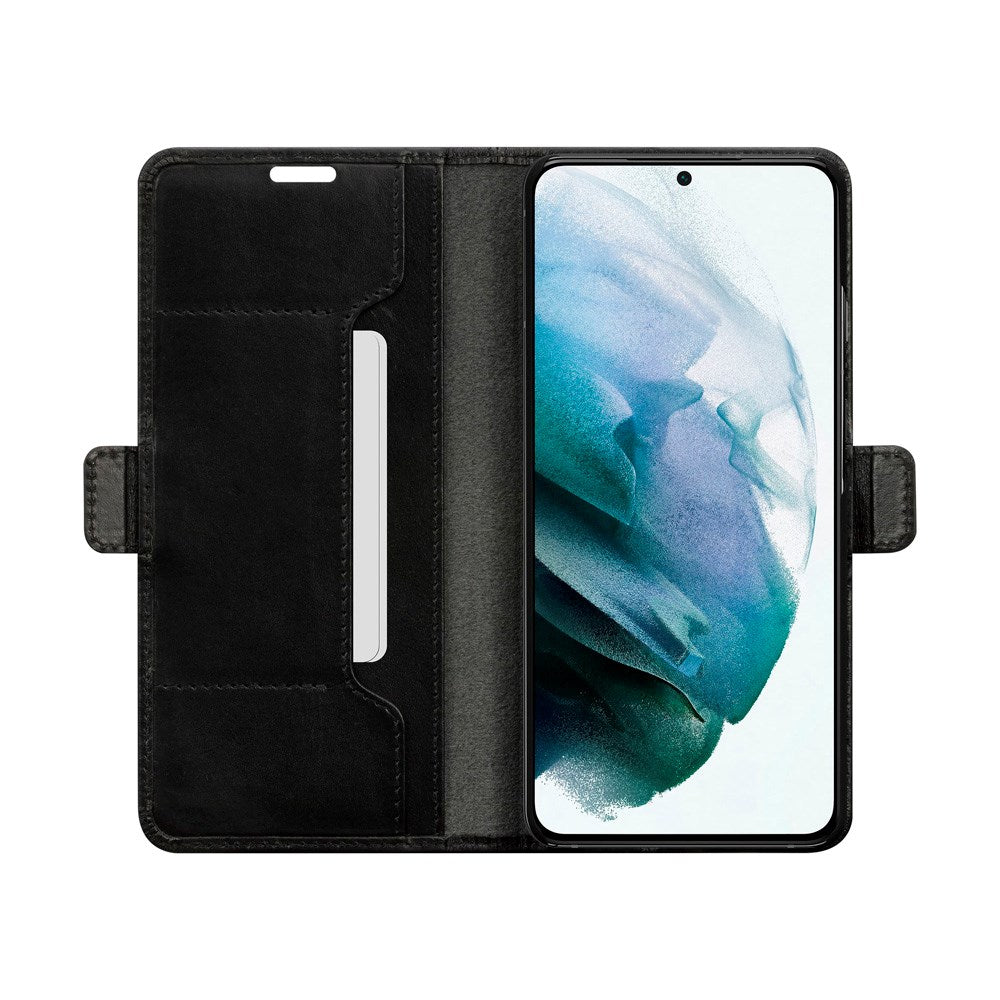 Samsung Galaxy S21 dbramante1928 Copenhagen Slim Genuine Leather Flip Case with Wallet - Black