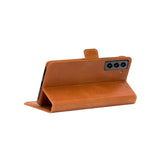 Samsung Galaxy S21 FE dbramante1928 Copenhagen Slim Genuine Leather Flip Case with Wallet - Tan