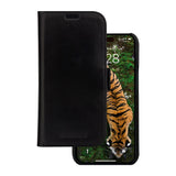 iPhone 15 dbramante1928 Lynge Genuine Leather Magnet Flip Case - Black