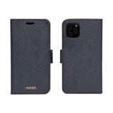 iPhone 11 Pro dbramante1928 New York 2-in-1 Genuine Leather Flip Case - Night Black