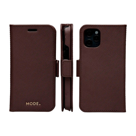 iPhone 12 Mini dbramante1928 New York 2-in-1 Genuine Leather Flip Case - Dark Chocolate