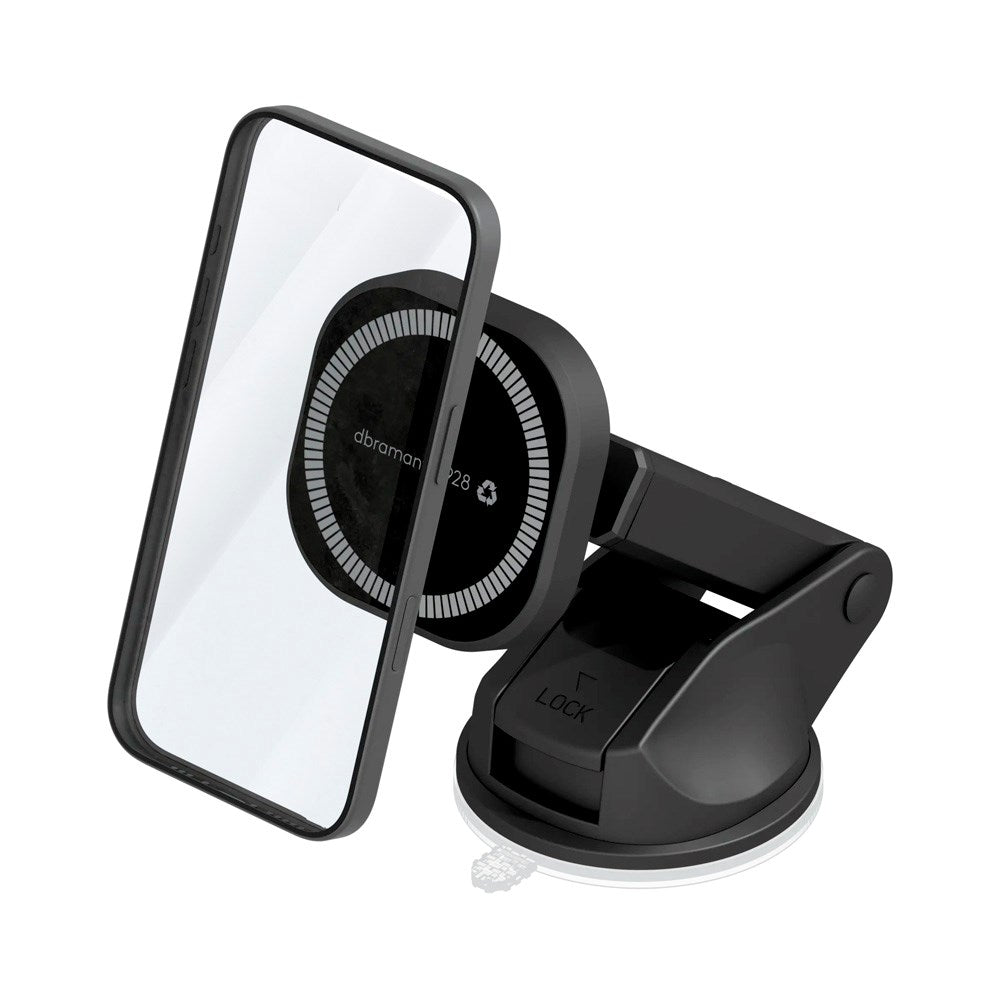 dbramante1928 Magnetic Car Phone Holder - Suction Cup - Black