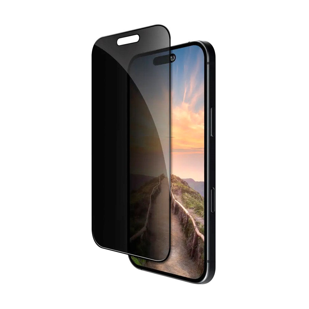 iPhone 17 Pro Max dbramante1928 Eco-Shield Privacy Screen Protector w. Installation Frame - Black Edge