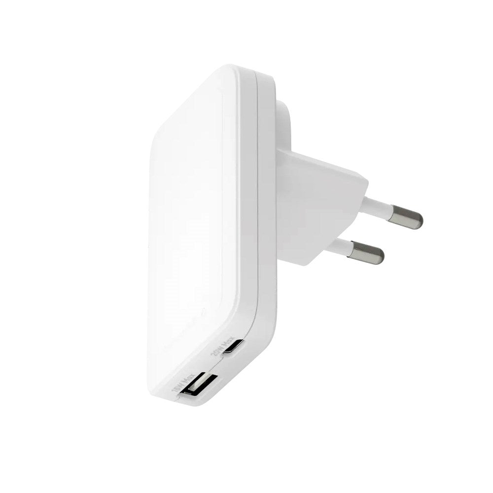 dbramante1928 Slim Wall Charger with 1x USB-C 20W & 1x USB-A 18W - White