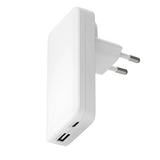 dbramante1928 Slim Wall Charger with 1x USB-C 65W & 1x USB-A 30W - White