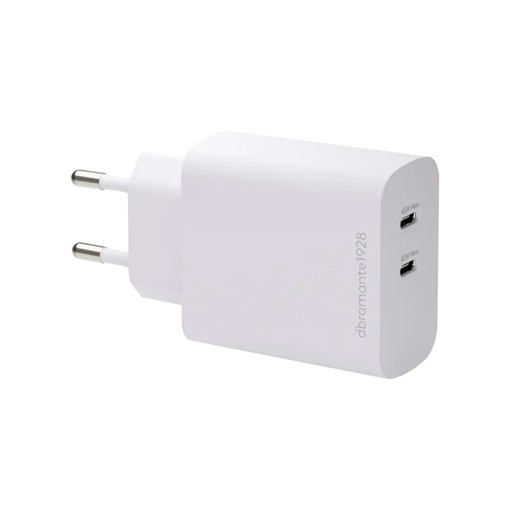 dbramante1928 Wall Charger with 2x USB-C 45W - White