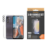 Samsung Galaxy A25 (5G) PanzerGlass 3-in-1 Bundle w. EasyAligner - Screen Protector (UWF) / D3O Bio Hardcase / Hoops Camera Protection - Transparent / Black