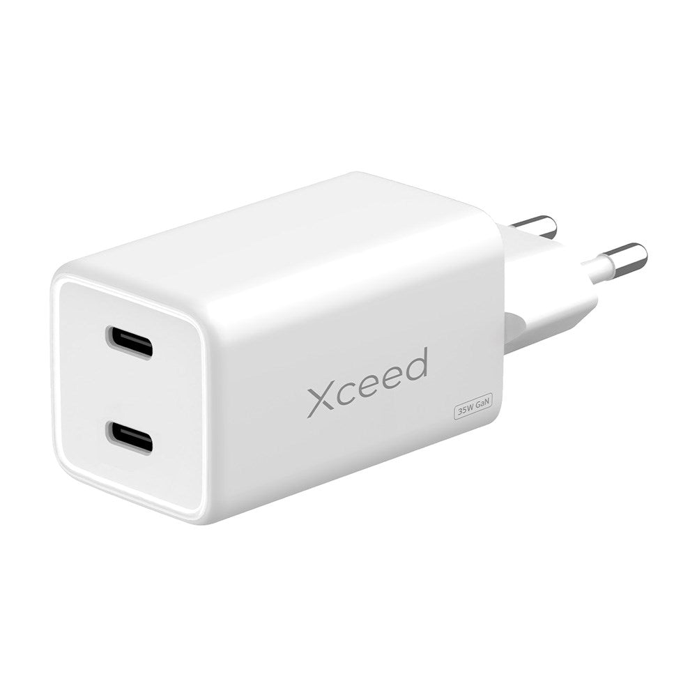 Xceed 35W GaN Wall Charger with 2 x USB-C - White