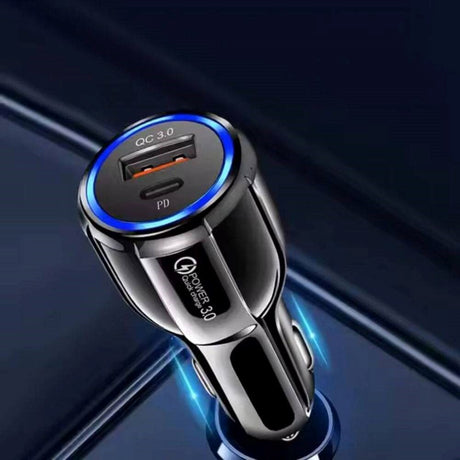 Car Charger Xceed 38W with USB-C and USB-A - Black