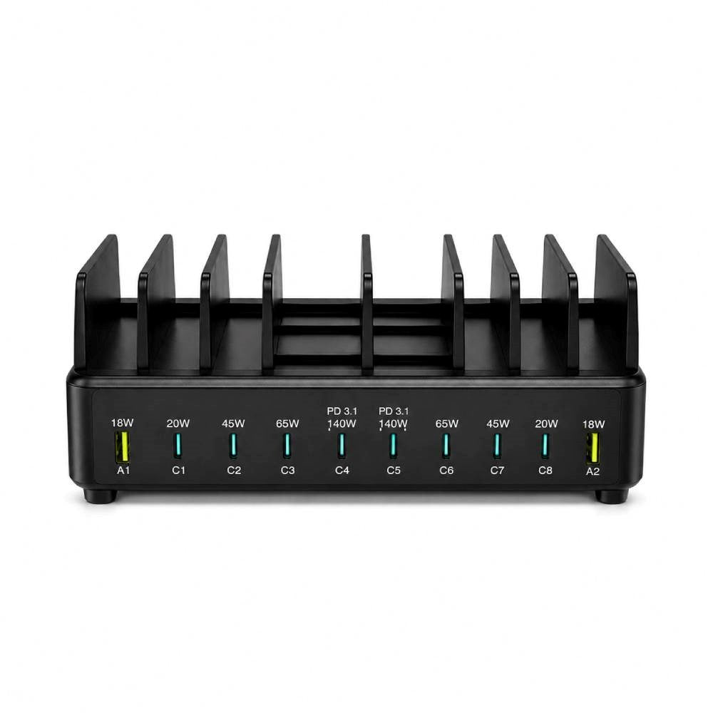 Xceed 320W Multi Charger with 8x USB-C & 2x USB-A - Black