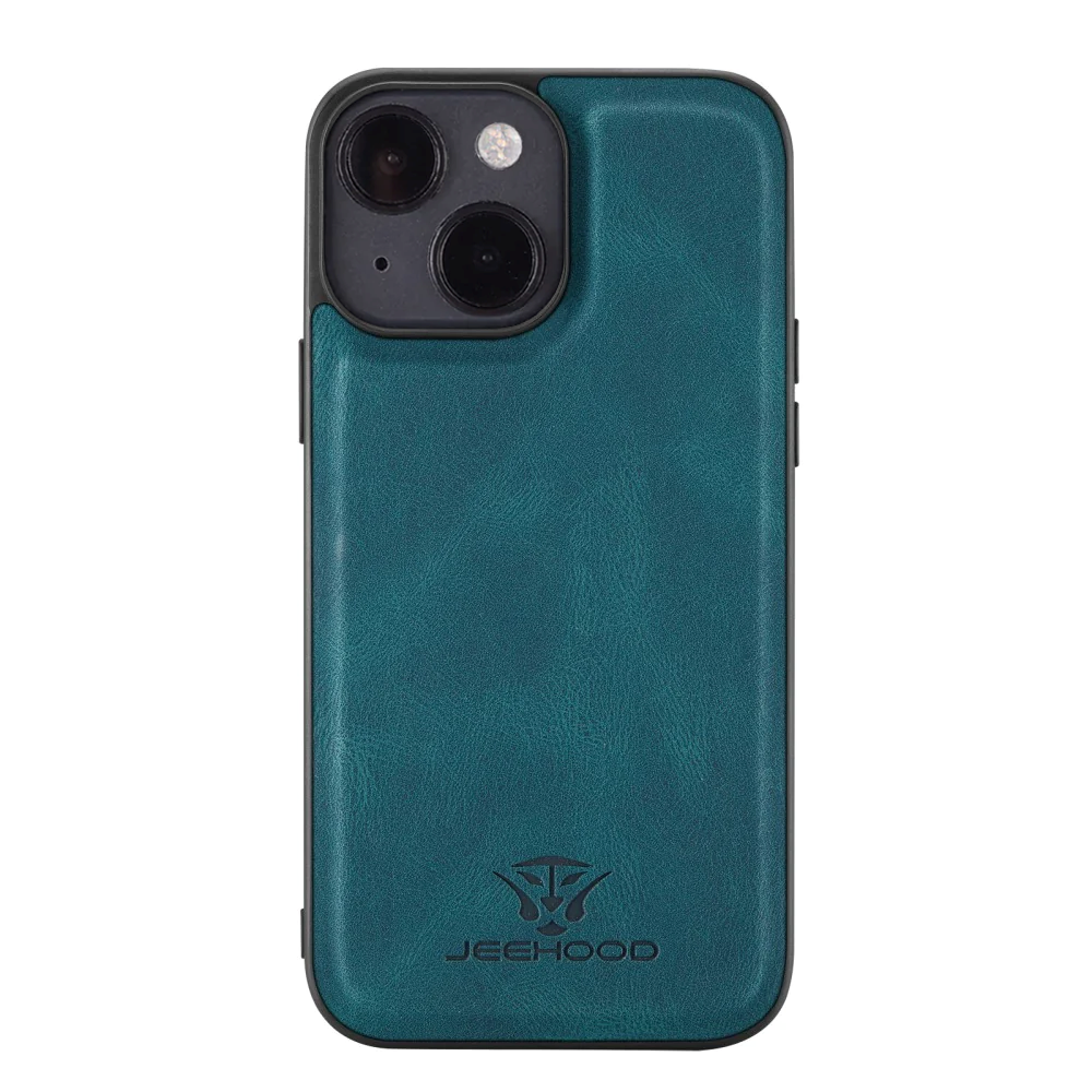 iPhone 13 Leather Covered Case with Wallet - Green