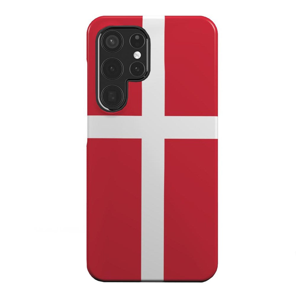 EIDERWOOD Samsung Galaxy S22 Ultra Hard Plastic Cover - Denmark's Flag