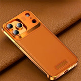 iPhone 17 Pro EIDERWOOD Stylish Metal Case with Faux Leather - Silver / Grey