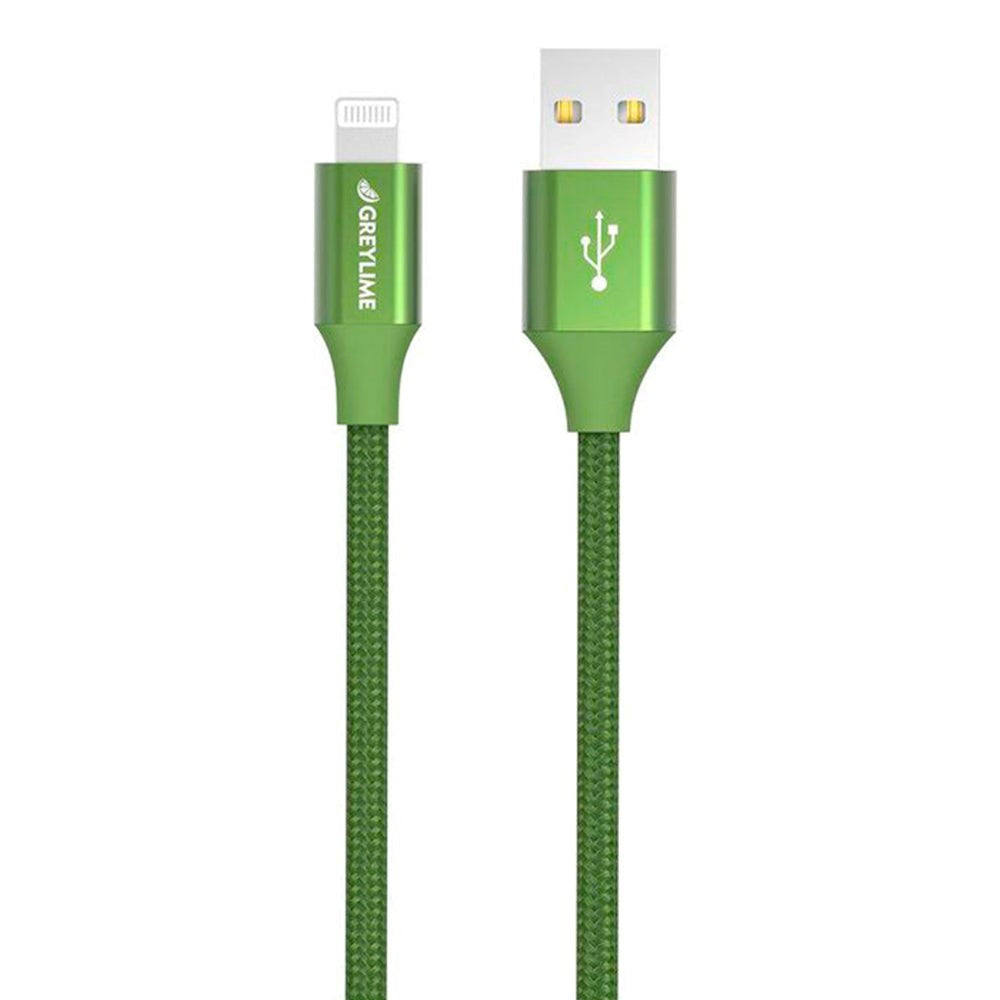 GreyLime Braided USB-A to Lightning Cable 2 m - Green