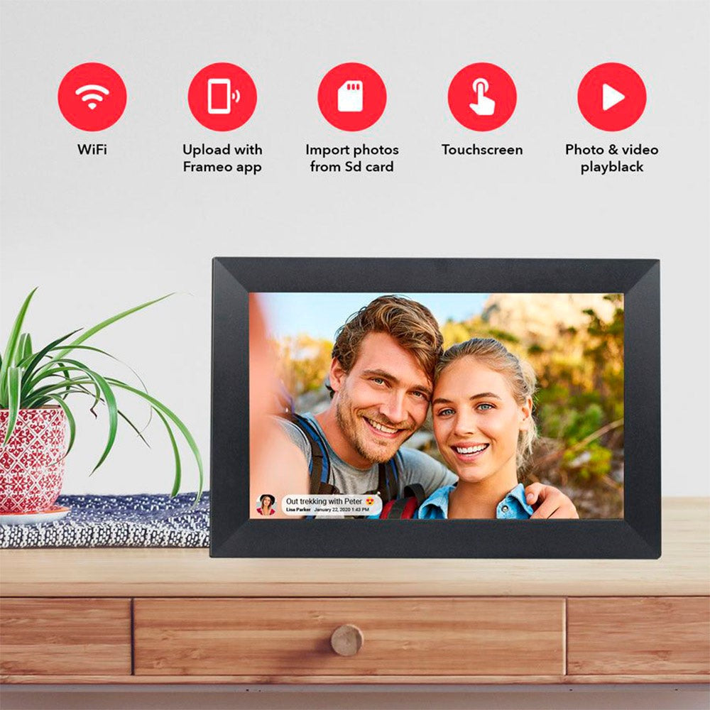 Lippa 10" Smart WiFi Frameo Photo Frame (26.2 x 18.2 cm) - Black