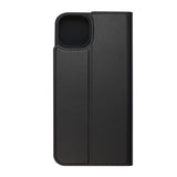 GreenMind iPhone 15 Plus Faux Leather Flip Case with Cardholder & Stand Function - Black