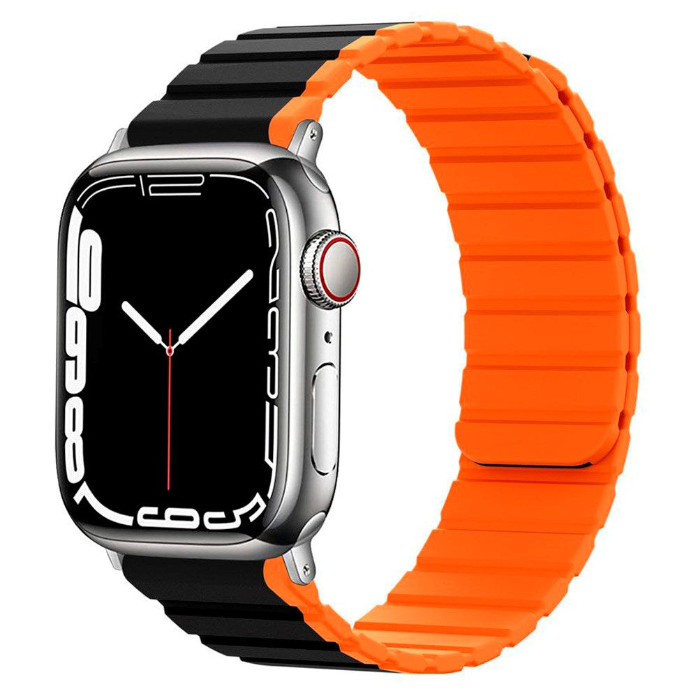 Lippa Apple Watch (38/40/SE/41/42mm) Magnetic Silicone Multi Strap - Black / Orange