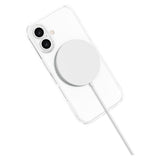 iPhone 16 Lippa Hybrid Plastic Case with 360 Rotating Kickstand - MagSafe Compatible - Transparent / Silver