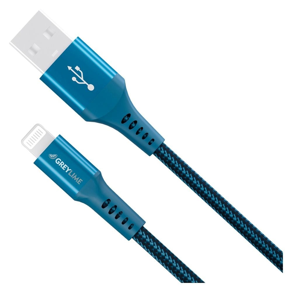 GreyLime 12W Braided USB-A to Lightning Cable 50 cm - Blue