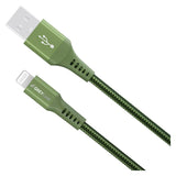 GreyLime 12W Braided USB-A to Lightning Cable 50 cm - Green