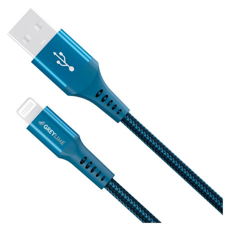 GreyLime 12W Braided USB-A to Lightning Cable 3 m - Blue