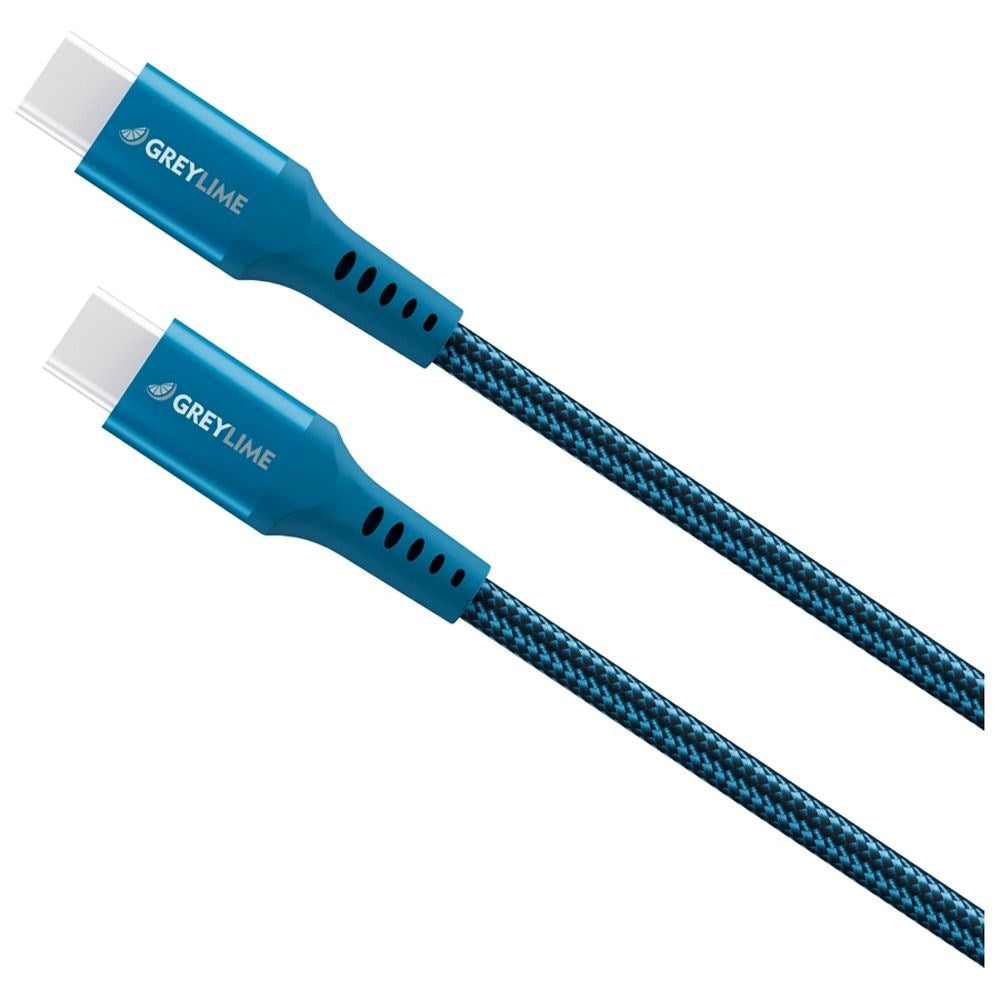 GreyLime 60W Braided USB-C to USB-C Cable 50 cm - Blue