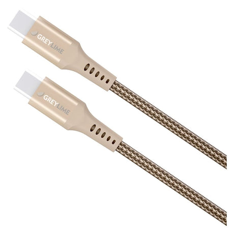 GreyLime 60W Braided USB-C to USB-C Cable 3 m - Beige