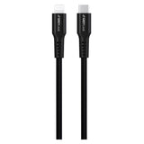 GreyLime 18W Braided USB-C to Lightning Cable 3 m - Black