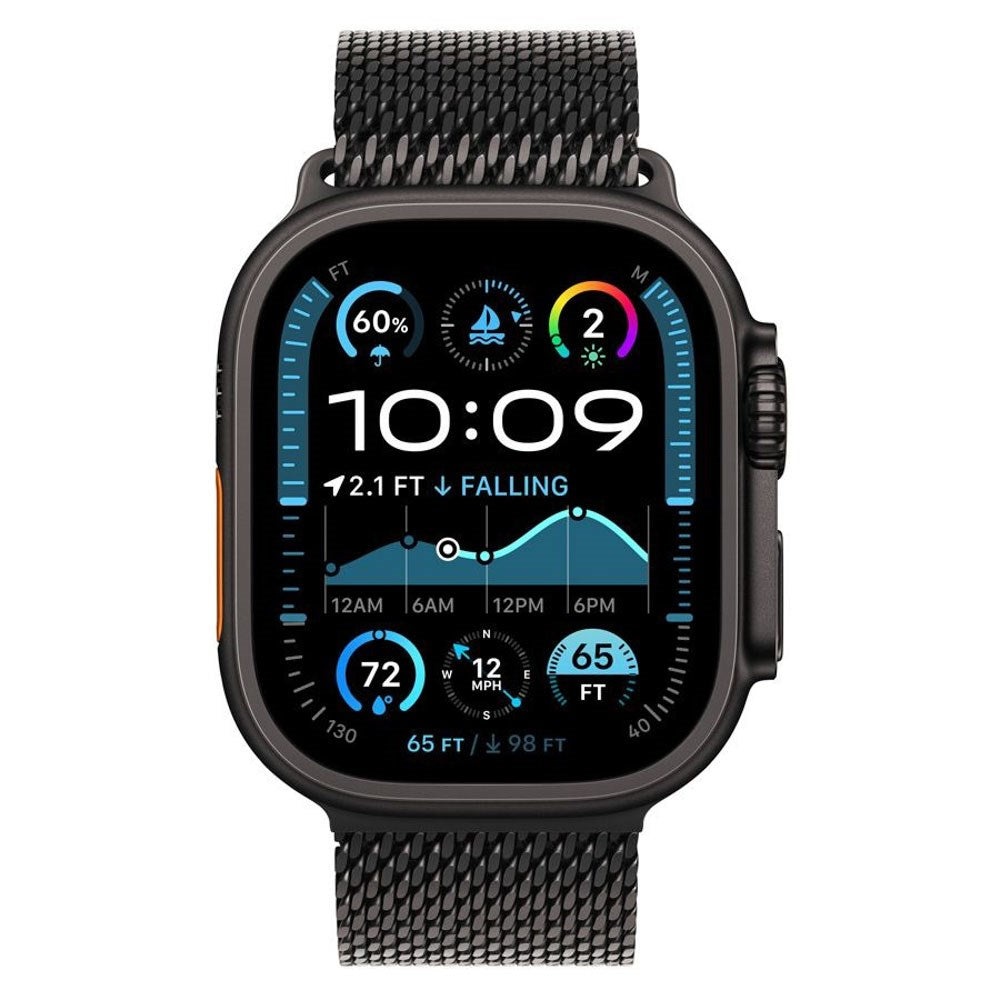 Apple Watch (42/44/SE/45/46/49mm) Lippa Stainless Steel Strap with Lock - Black