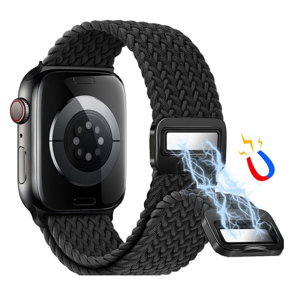 Apple Watch (38/40/SE/41/42mm) Lippa Nylon Strap with Magnetic Lock - Black
