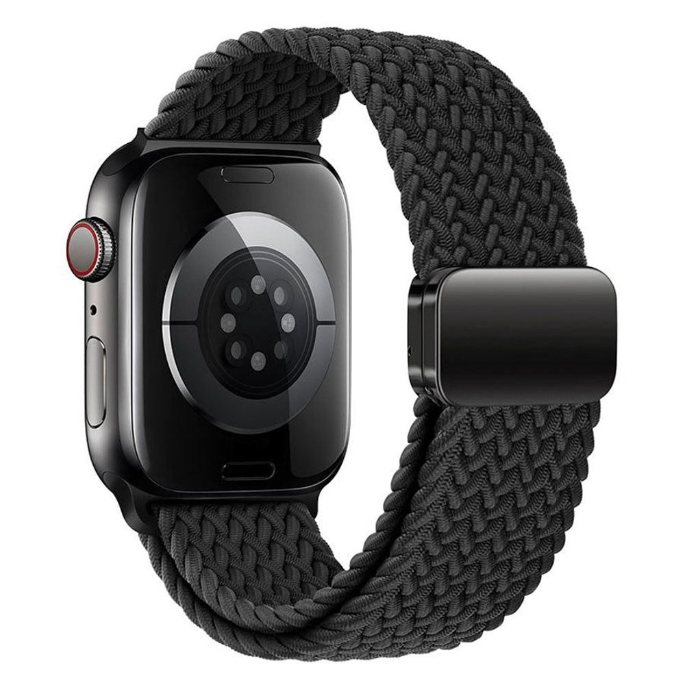 Apple Watch (42/44/SE/45/46/49mm) Lippa Nylon Strap with Magnetic Lock - Black