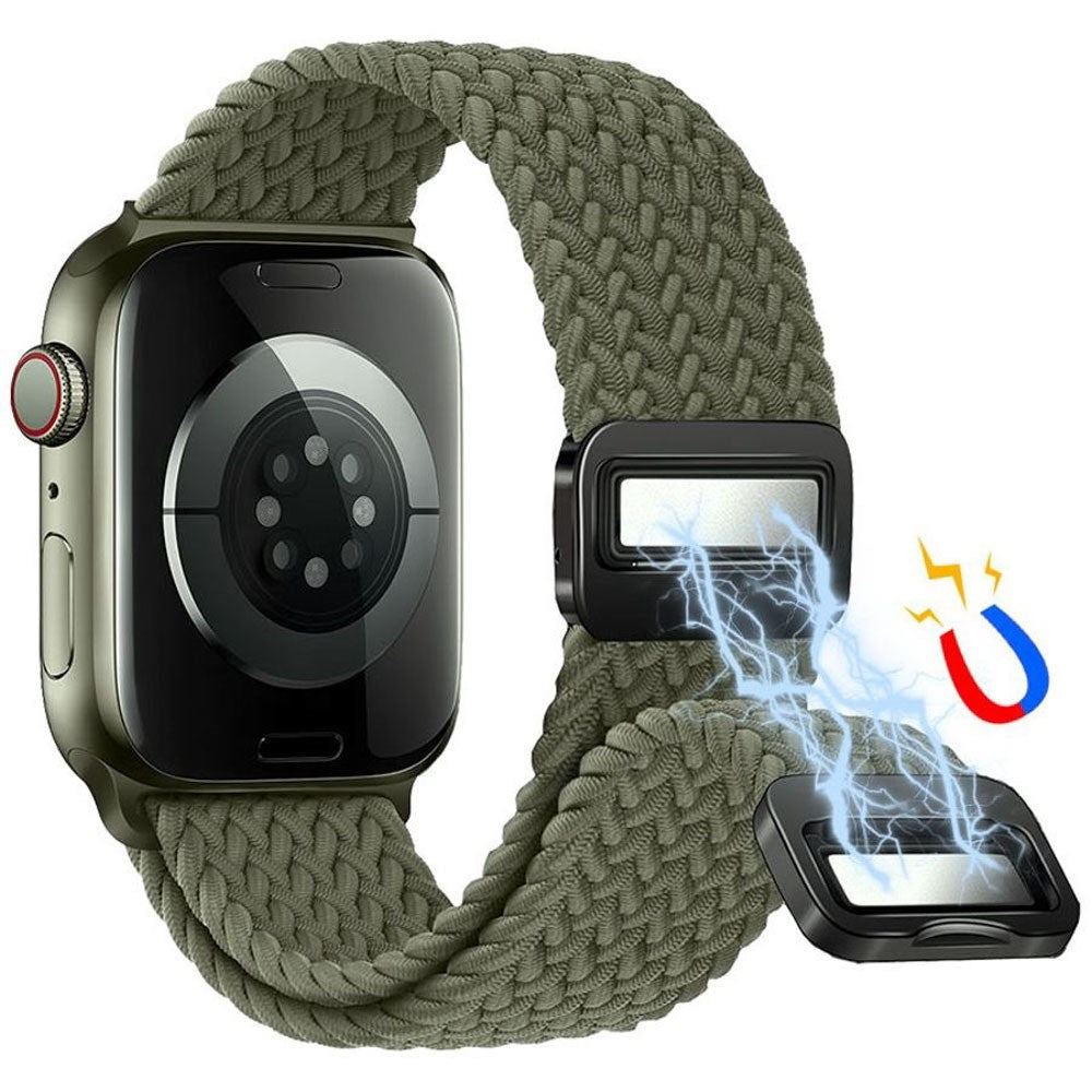 Apple Watch (42/44/SE/45/46/49mm) Lippa Nylon Strap with Magnetic Lock - Green