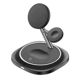 Lippa 3-in-1 Wireless Charger with 15W and USB-C - MagSafe / Qi Compatible - Black