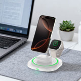 Lippa 3-in-1 Wireless Charger with 15W and USB-C - MagSafe / Qi Compatible - White