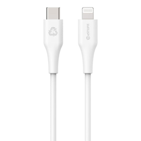 eSTUFF INFINITE MFI 3 m USB-C to Lightning Cable - 12W - 100% Recycled Plastic - White