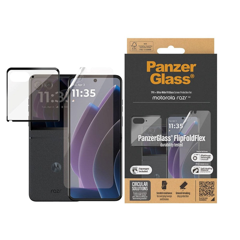 Motorola Razr 50 Ultra 5G PanzerGlass FlipFoldFlex Screen Protector - Platinum Strength - Transparent