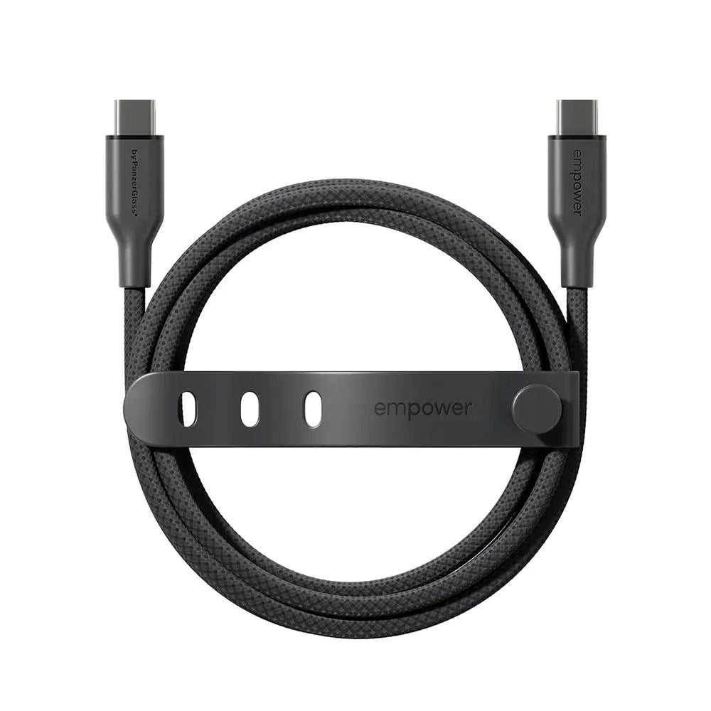 empower by PanzerGlass Racing 60W USB-C to USB-C Cable – 1.2m – Space Black