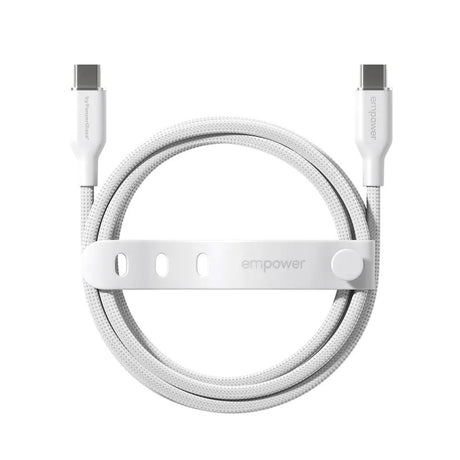 empower by PanzerGlass Racing 60W USB-C to USB-C Cable – 2m – Silver White