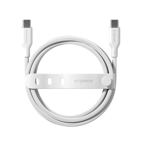 empower by PanzerGlass Racing 240W USB-C to USB-C Cable – 1.2m – Silver White