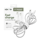 empower by PanzerGlass Racing 240W USB-C to USB-C Cable – 2m – Silver White