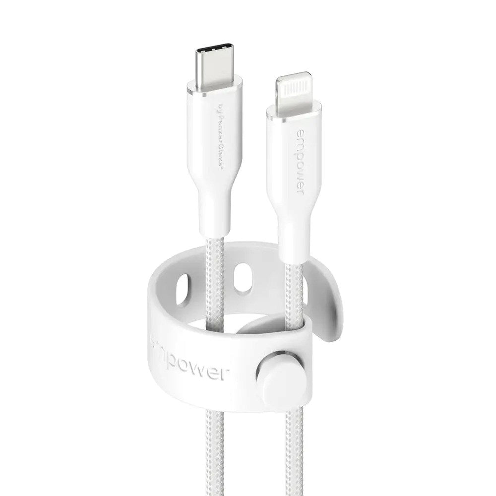empower by PanzerGlass Racing 60W USB-C to Lightning Cable – 1.2m – Silver White