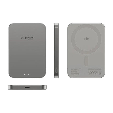 empower by PanzerGlass empower Bank - 5000 mAh - Qi2 / MagSafe Compatible - Titanium