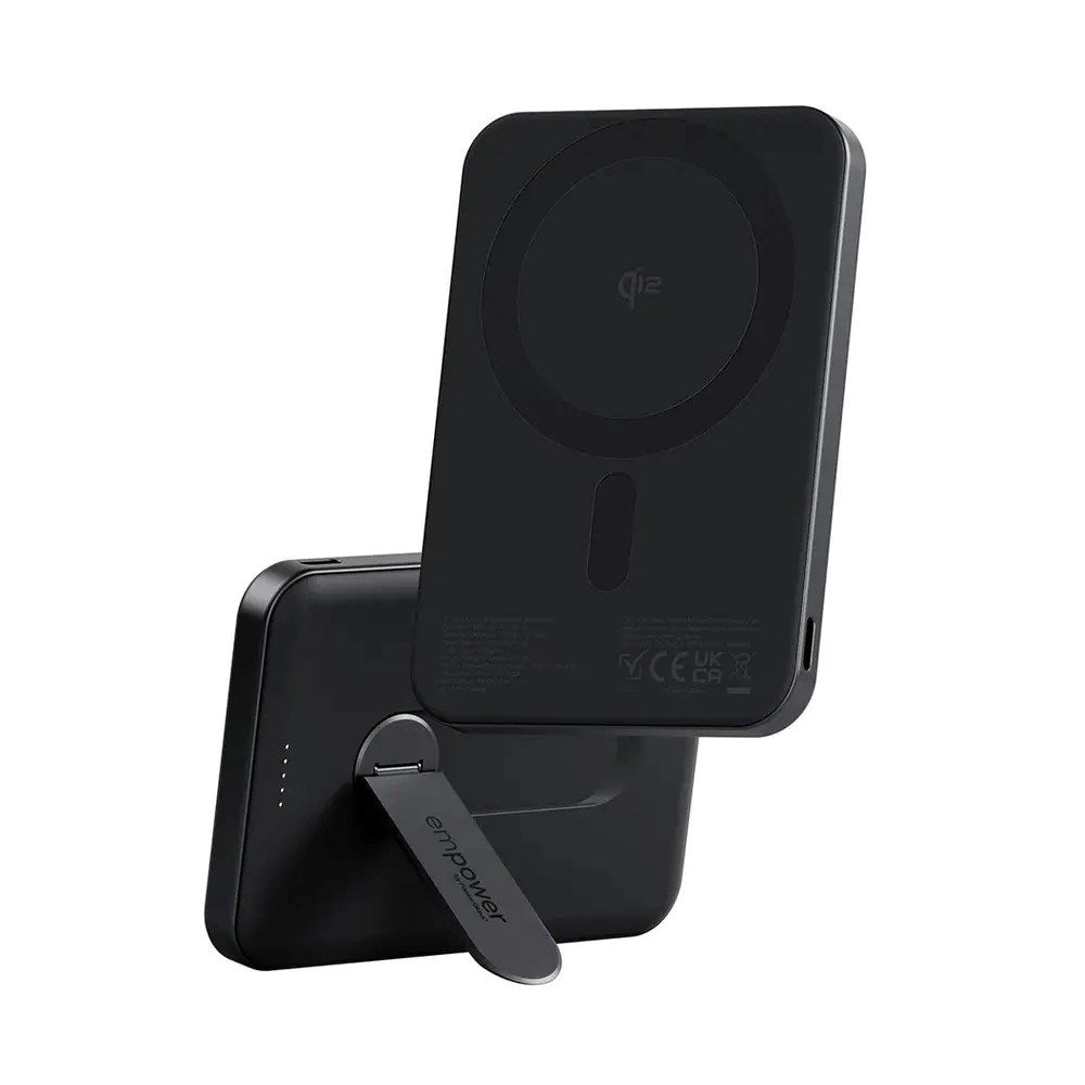 empower by PanzerGlass empower Bank with Spin Stand - 5000 mAh - Qi2 / MagSafe Compatible - Space Black