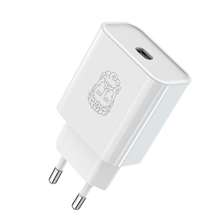 Upström Circular PD 20W Recycled Plastic Wall Charger with USB-C - White