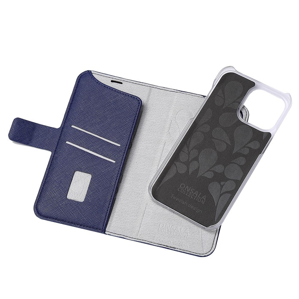 iPhone 14 Pro Max Onsala Fashion Collection Wallet Case w. Magnet - Navy Blue