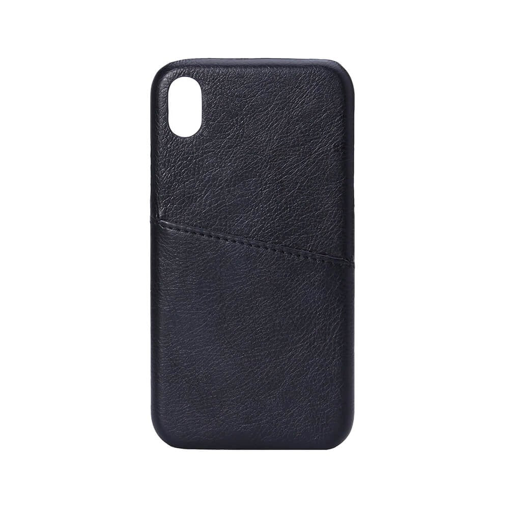 iPhone XR Onsala Faux Leather Case with Card Pocket - Black